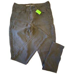 Old Navy Rockstar Mid-Rise Skinny Jeans Size 6 Long Black Stretch Cotton Blend W